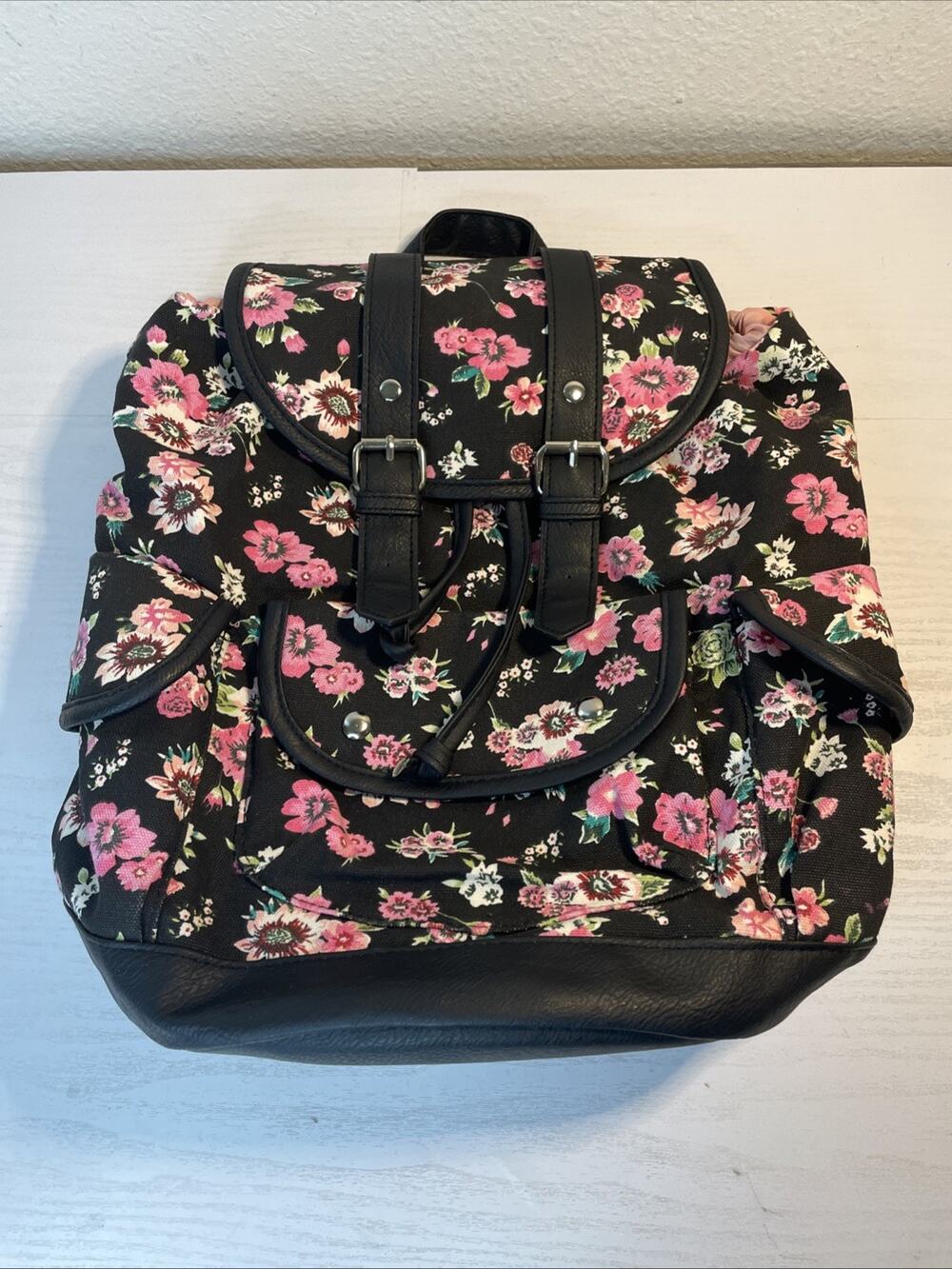 Candies Backpack Floral Print with Black Trim